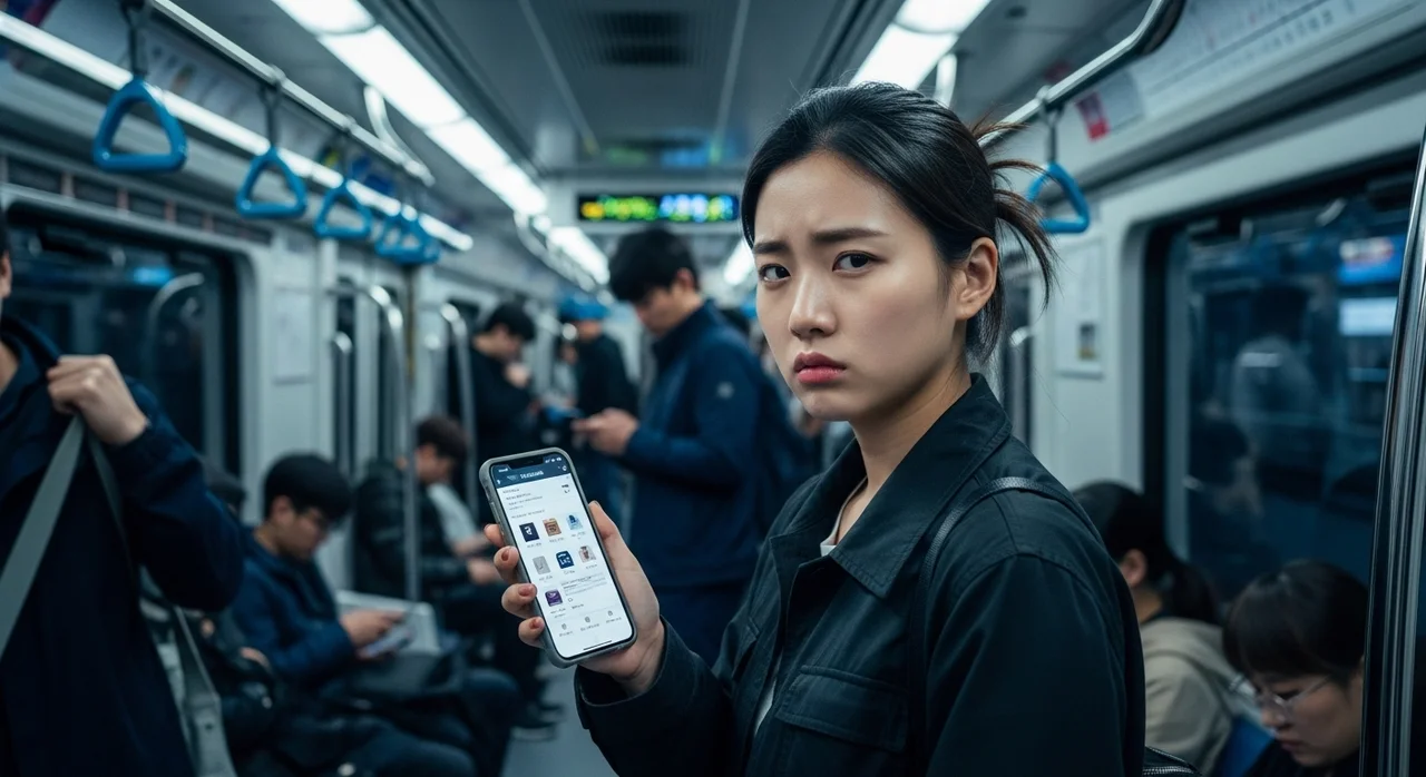 지하철 소음에 지쳐 결제창을 열다